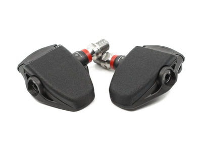 Aercover aerodynamic pedal covers fitted on Favero Assioma PRO RS pedals, top view