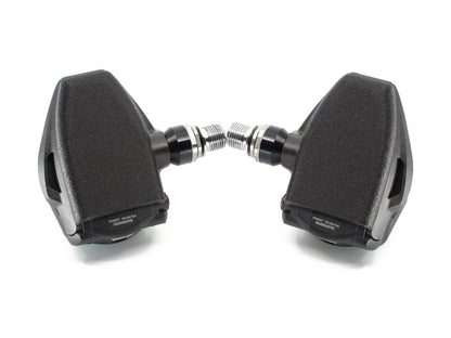 Aercover pedal covers on Shimano Dura-Ace R9100 pedals, side view