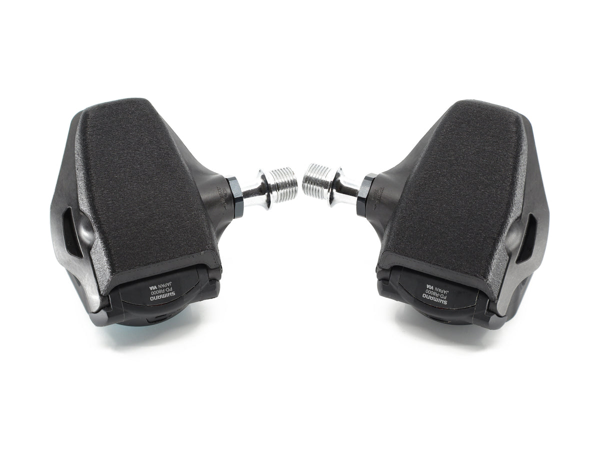 Aercover pedal covers on Shimano Ultegra R8000 pedals, side view